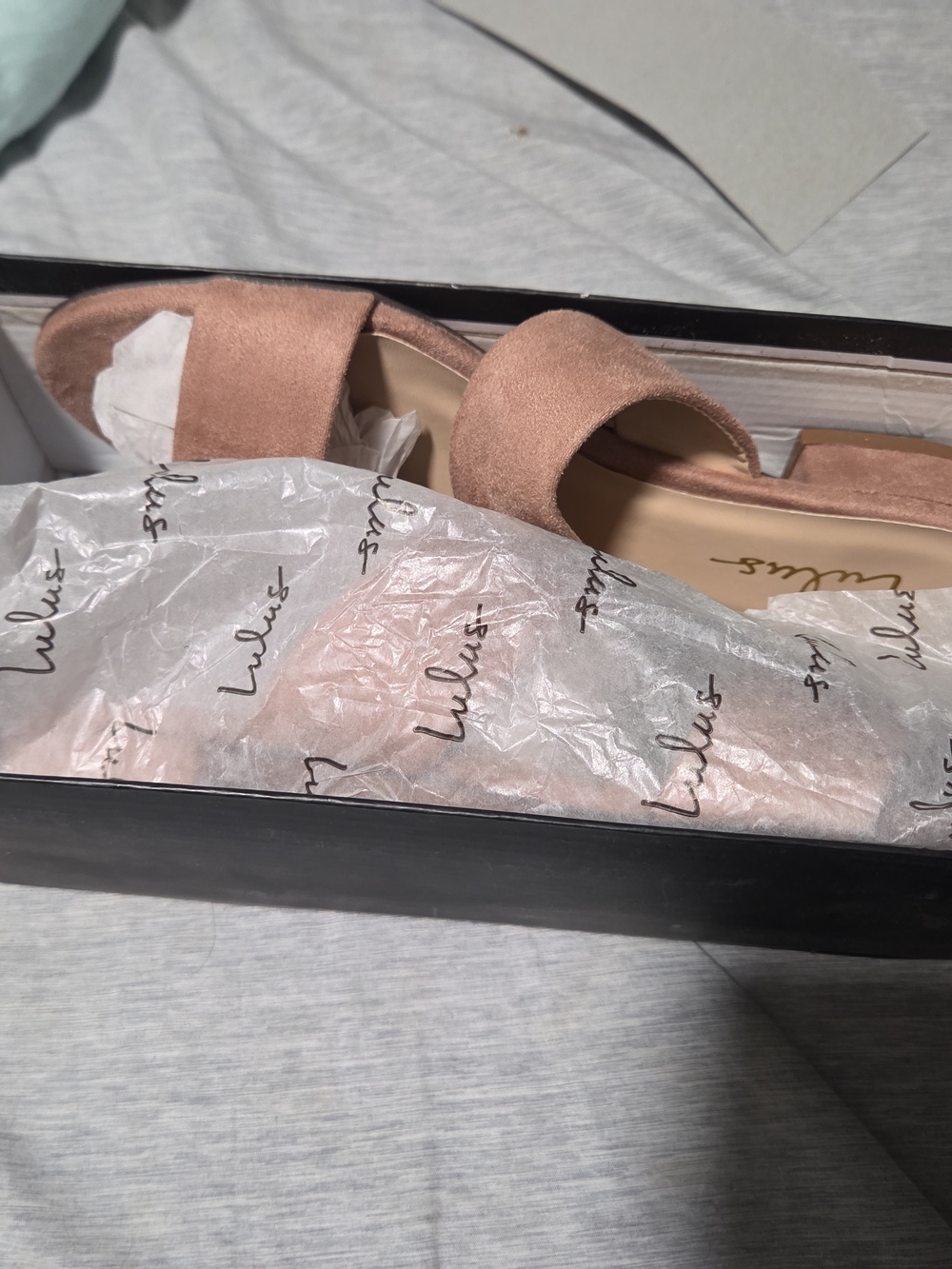 Lulu's Blush Pink Suede Slide Sandals